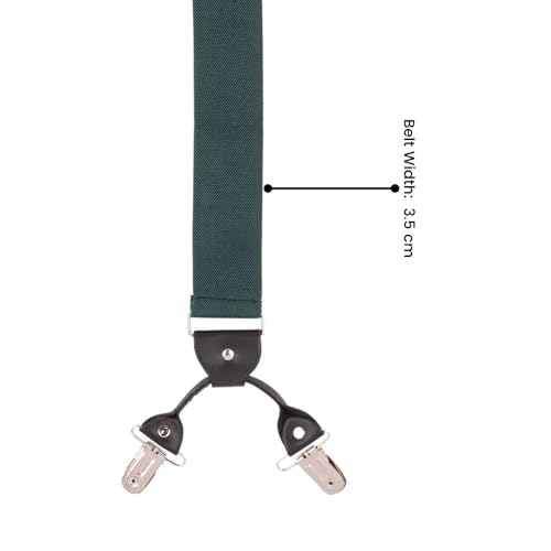 Image of The Tie Hub Suspenders for Men | Slim Clip-On Y-Back Elastic Braces | Adjustable 1.25 Inch | Formal Wedding Office
