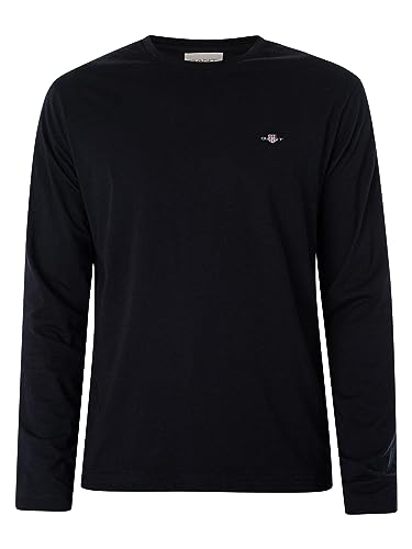 Gant Herren Reg Shield Ls T-Shirt T Shirt, Schwarz, 3XL EU – Ansicht 5