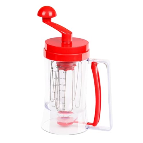 STAHAD Distributore Manuale per Pastella Miscelatore Integrato, Dosatore Impasto per Torte e Cupcake, Dispenser Ergonomico Rosso per Pancake e Muffin, Utensile da Cucina per Dolci e Dessert