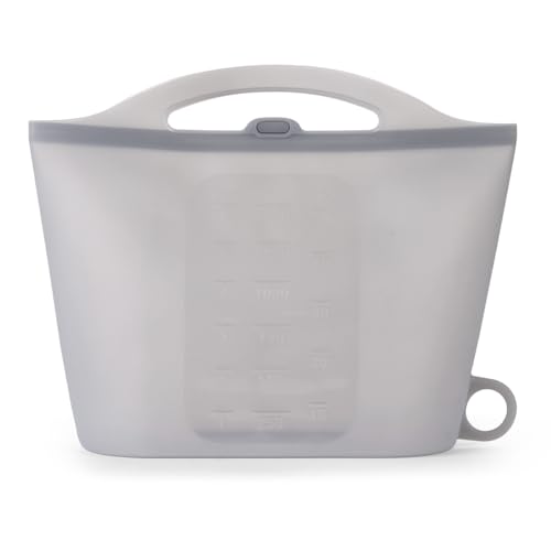 Image of Haakaa Silicone Microwave Steam Sterilizer Bags for Travel, Reusable Silicone Steaming Bags for Baby Bottles, Breast Pump, Accessories, Pacifiers and Teethers, Great for Home and On-the-Go, Grey (1PC)