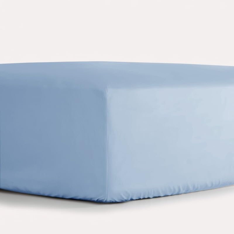 Fitted Sheet 40cm Extra Deep Pocket Small Double / 4ft Sky Blue Easy Care Poly Cotton, Soft, Wrinkle-Free (SD sky blue)