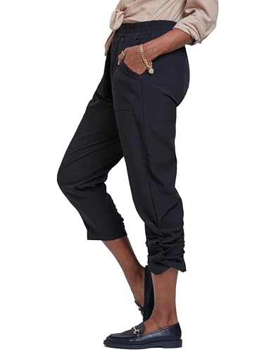 Royalty For Me womens Women's Elastic Waist Flood with Side Ruching Ankle Detail2