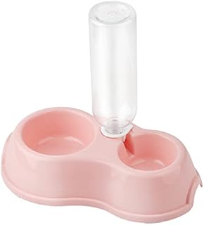 Pink Cat Bowls, Food Bowl with automatic kettle bowl Gravity Water and Food Bowls for Cats and Small Gogs