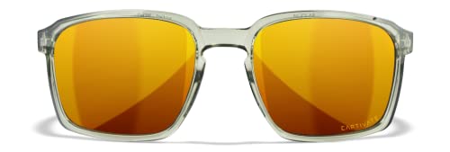 Wiley X Alfa Captivate Polarized Sunglasses, Safety Glasses for Men and Women, UV Eye Protection for Shooting, Fishing, Biking, and Extreme Sports, Crystal Light Olive Frames, Bronze Mirror Lenses2