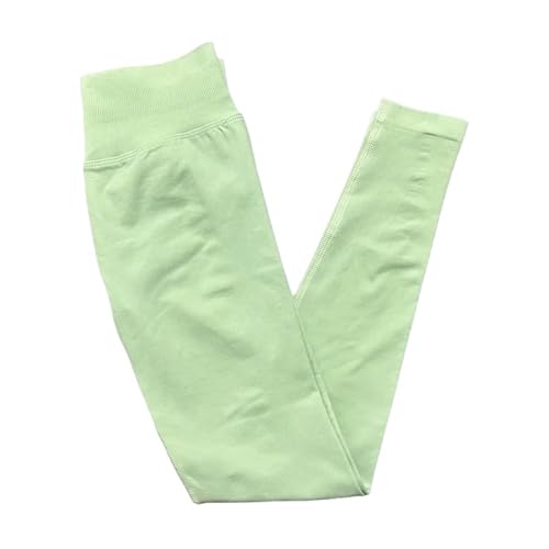 tincolia Women Leggings High Elasticity Shorts Butt Lifting Yoga Pant Seamless Tummy Control Fitness Workout-Palm Green-M