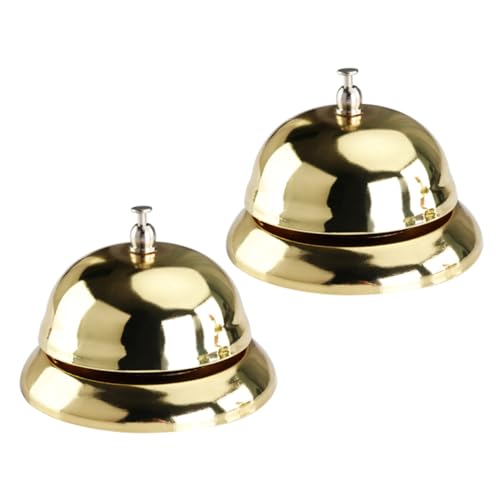 Luxshiny Sonnette d'Appel Manuelle pour Restaurant et Bureau Cloche de Service en Acier Inoxydable Petite Taille Utilisation Facile pour Hôtels et Réceptions Lot de 2