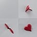 XGNG 200pcs Red Heart Studs Decorative Scrapbooking for Crafts