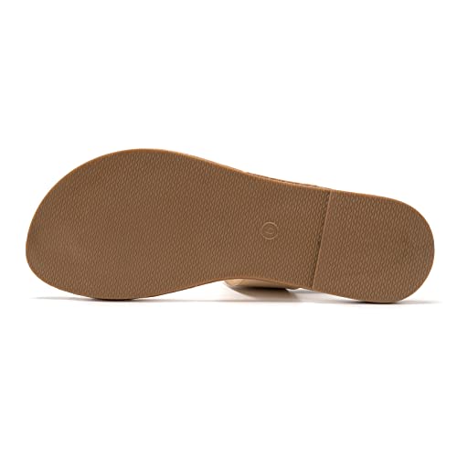 Image of Huayuanwell Women's Slide Sandals Slip On Flat Sandals Flip Flop Thong Sandals Casual Summer Sandals