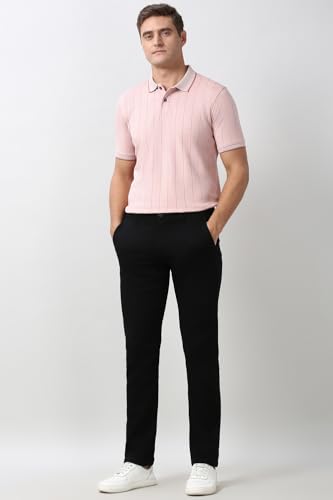 Image of Peter England Men's Slim Fit Stretchable Casual Trousers | Office & Everyday Wear | Comfortable & Smart Look