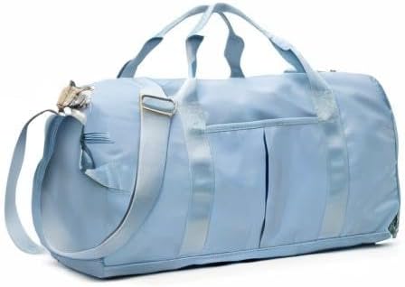 KARRESLY Sports Gym Bag for Women or Men Travel Duffel Bag with Wet Pocket and Shoes Compartment for Training Swim Yoga(Light Blue) - Image 8
