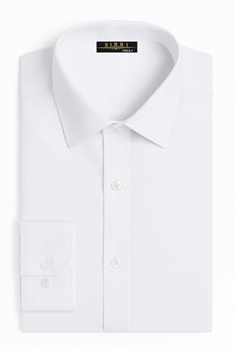 SIRRI Boys Soft Cotton Blend Slim Fit Classic Collar Dress Shirt, Long Sleeve, Easy Iron Special Occasion Shirts3