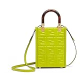 FENDI Bolsa tiracolo FF Mini Bag Sunshine Shopper de couro de bezerro verde 8BS051, Wasabi Green