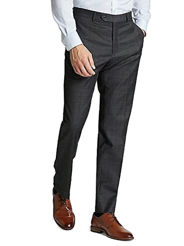 Tommy Hilfiger Mens Modern Fit Suit Separate With Stretch (Blazer & Pant) Business Casual Pants, Charcoal Plaid, 32 Us #TOP7