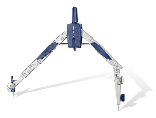Staedtler 553 01 Schnellverstellzirkel mit Drucktastenmechanik und Mitteltriebsspindel