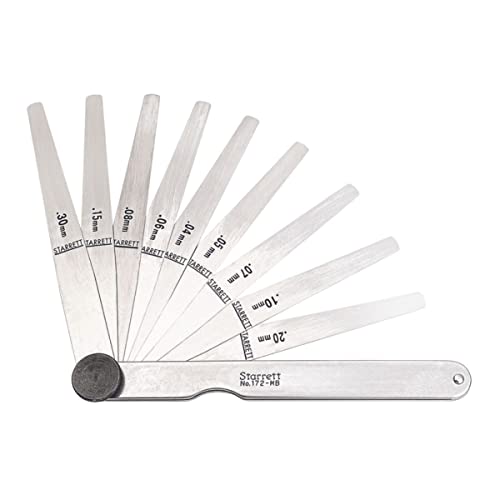 Jauge d'épaisseur Starrett 172 MBT 0,04-0,30mm à 9 feuilles coniques