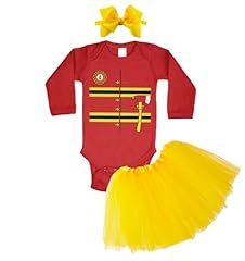 Long Sleeve Red Bodysuit / Yellow Tutu