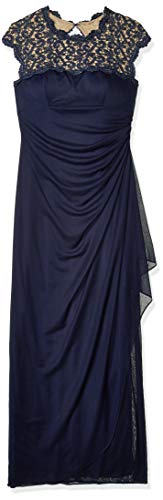 Alex Evenings Women's Long Cap Sleeve Side Ruched Gown (Petite and Regular Sizes)4