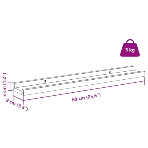 Support invisible étagères murales bois beige gain de place 60cm - 3