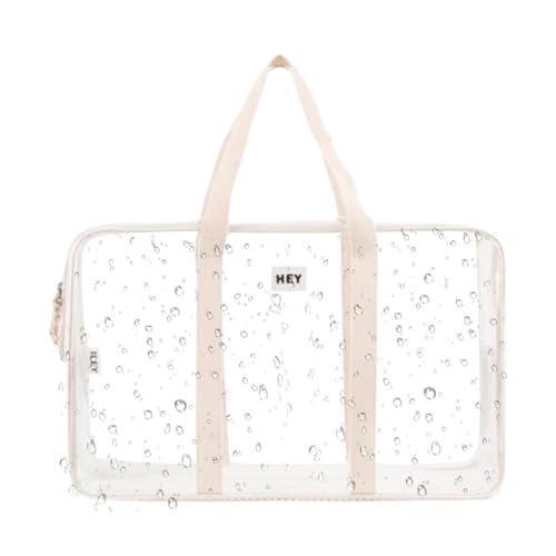 Sac de plage transparent imperméable de grande capacité avec fermeture éclair