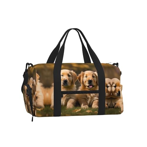 Bolsa de equipaje deportiva con estampado de cachorros resistente y espaciosa 1
