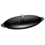 Staub Cast Iron 14.5-inch x 8-inch Covered Fish Pan - Matte Black, Made in France