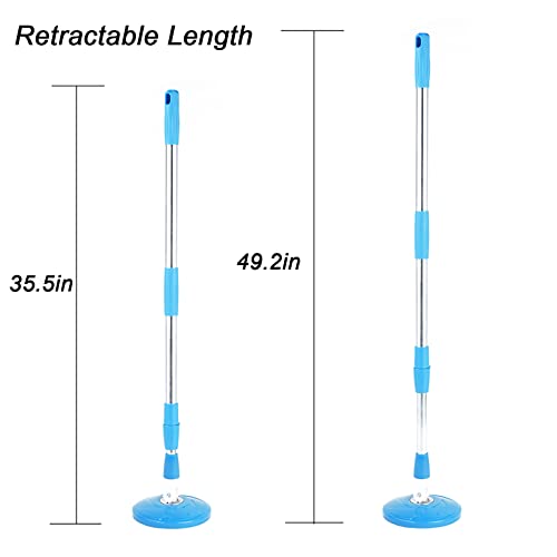 Midremer Spin Mop Pole Handle Replacement, Home Floor 360 Degrees Rotating Telescopic Replacement Handle Cleaning Tool Accessories Enhanced Thickened Version For Cleaning Home Bedroom Office (Blue) #TOP2