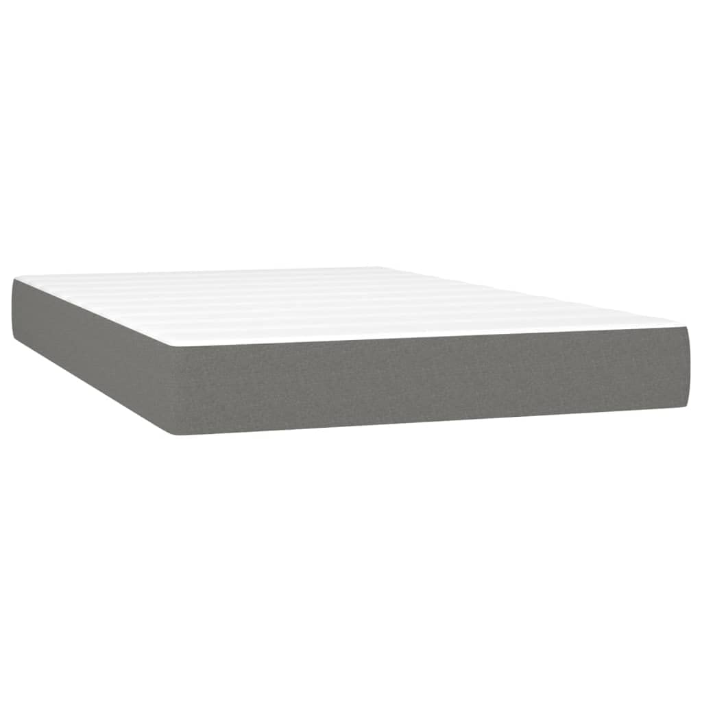 Cama con somier con cabecero de altura ajustable, cubrecolchón hipoalergénico y colchón de dureza media en color gris oscuro