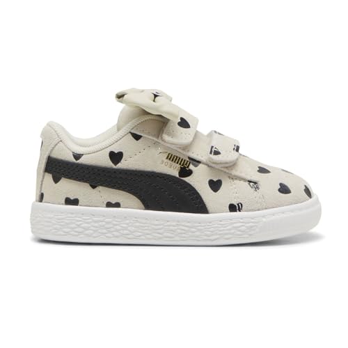 PUMA Toddler Girls Suede Classic Lf Re-Bow V Slip On Sneakers Shoes Casual - Beige, Black