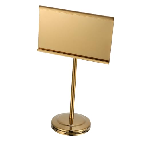 NAMOARLY 1pc Business Card Holder Table Picture Easel Table Number Holders Message Card Holder Buffet Stand Holder Restaurant Table Sign Holder Picture Holder Golden Stainless Steel