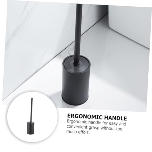 Brosse WC acier inoxydable noire et son support compact pour wc - 5