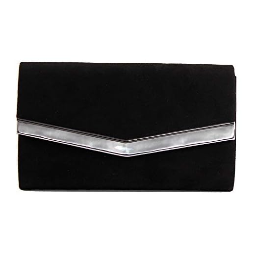 Eferri Clutch Fiesta Ante Boda, Bolso de Mano Mujeres, Color-Gris, 22X13X4,5 cm