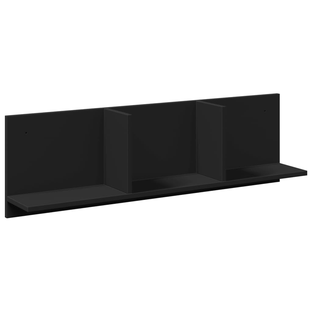 Estantería de pared negra 100 x 16,5 x 30 cm, material de madera, diseño moderno flotante, ahorra espacio para salón, pasillo, baño y cocina