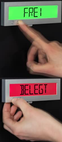 Go2 Frei Belegt Türschild| Digitales Frei Besetzt Schild | LED Anzeige rot oder grün hinterleuchtet | mehrsprachig | Bitte nicht stören für Büro oder privat