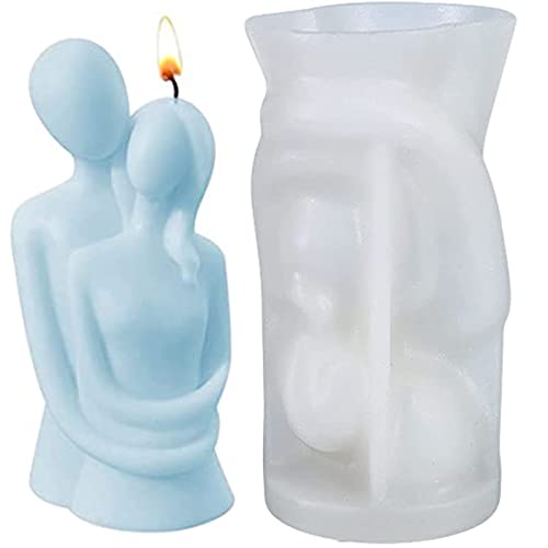 dtsc Bougie Moule Couples Câlin Famille Bougie Silicone Moule, Couple Bougie Moule Corps Forme, Convient pour l'Artisanat Personnalisé, Décoration de la Maison pour la Saint-Valentin Cover