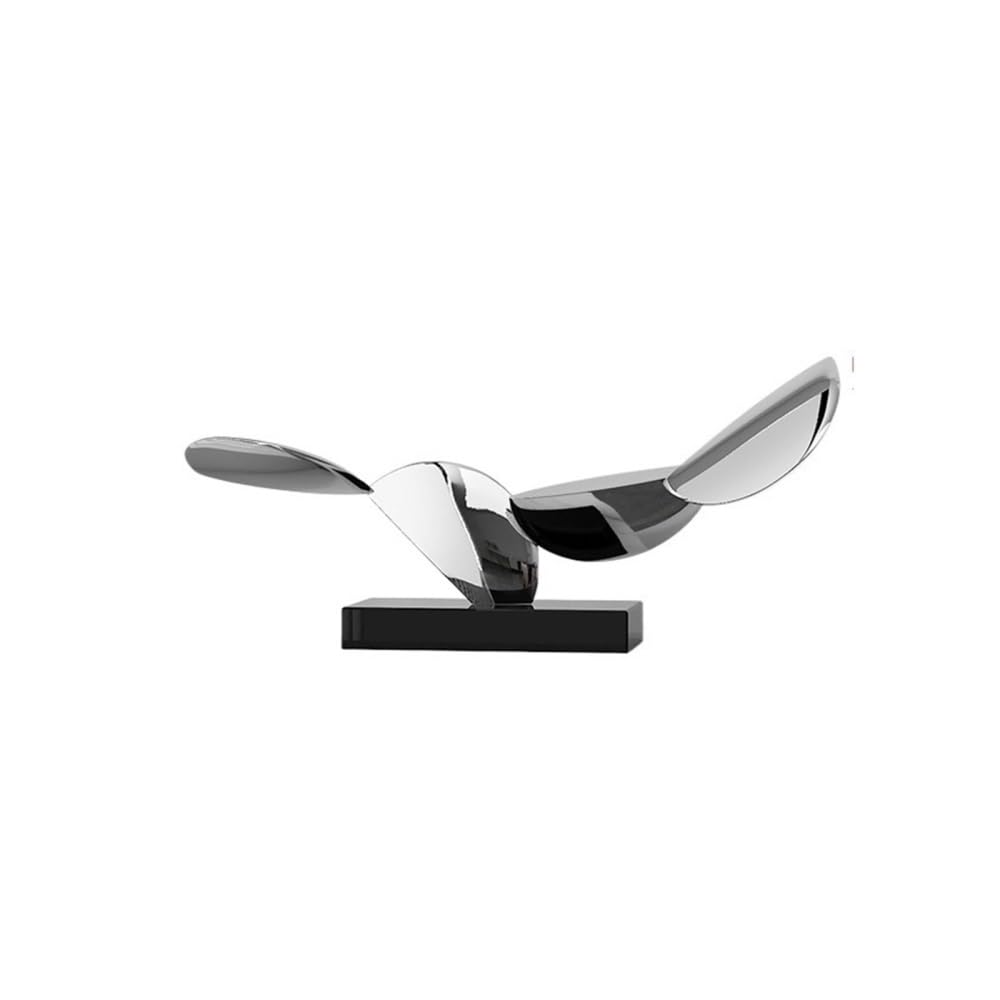 AILIUXIAOYAN Home Hecor Desktop Sculpture, Minimalist Modern Leaf Geometric Abstract Stainless Steel Decoration