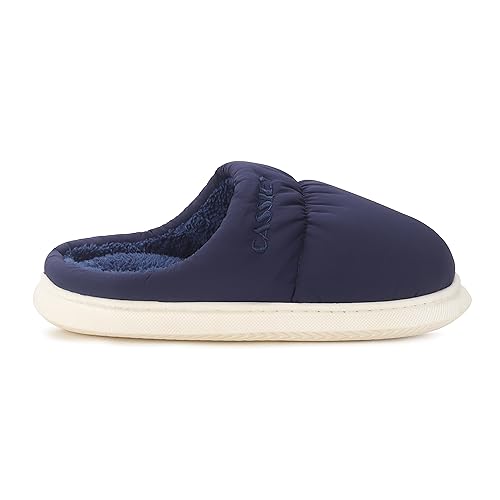 Image of CASSIEY Slippers for Mens Winter Home Indoor Outdoor Warm Thick Sole Waterproof down Cotton Slipper