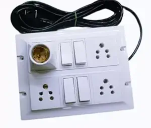 BAHUL Modular Extension with Holder 3 Socket Extension Boards (White, 4 m)