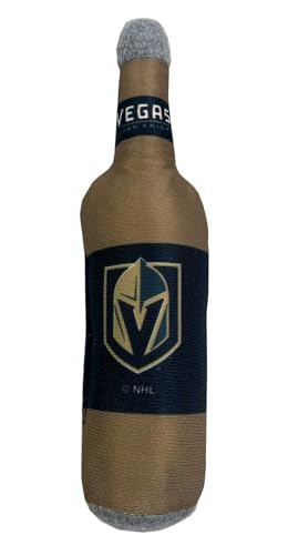 All Star Dogs NHL Las Vegas Golden Knights Squeaker Toy Beer Bottle Dog Toy
