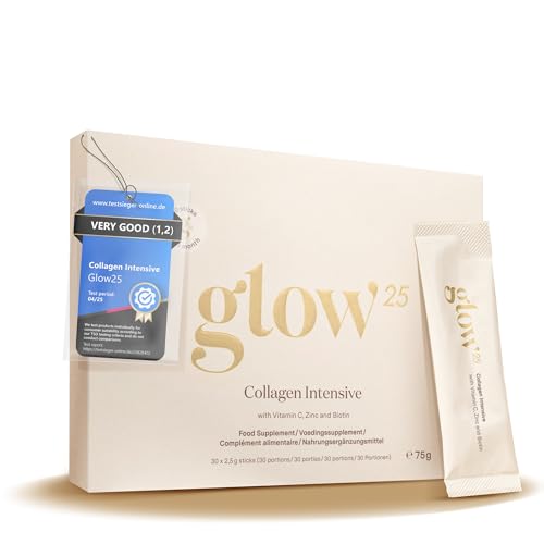 Glow25® Collageen Intensief | met vitamine C, zink en biotine | hoogwaardig collageenhydrolysaat | tripeptiden voor snellere opname