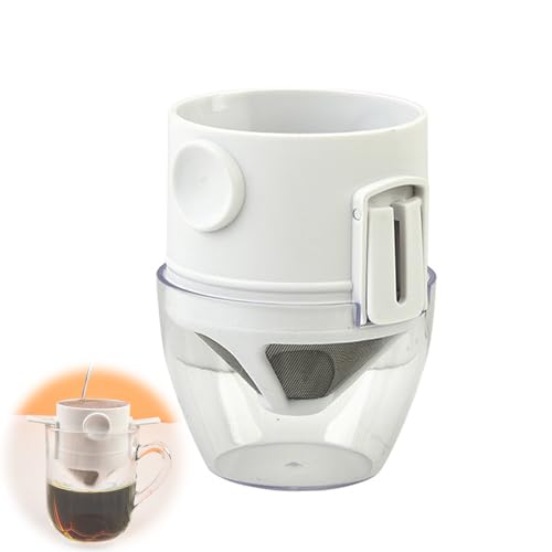 PAVIKE コーヒードリッパー 一人用 ステンレス製 2層メッシュ ペーパーフィルター不要 ステンレスフィルター コーヒーフィルター 小型 携帯に便利 アウトドア用