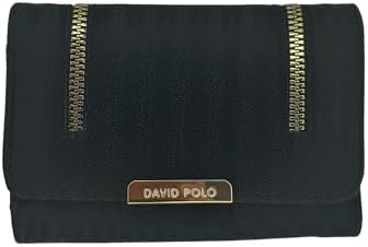 MutluHan Üç Katlı Kadın Cüzdan | Suni Deri, Kartlık & Şeffaf Kimlik Penceresi, Fermuarlı Bozuk Para/Nakit Bölmesi, Çıtçıt Kapama | Günlük, Ofis ve Özel Gün Kullanımı | Hediyelik | Siyah - Görsel 1