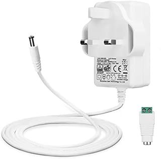 12V 2A Power Supply for LED Strips, Transformer AC 200-240V to DC 12V Driver Converter Adapter 24W with 5ft/1.5m Long Cable, UK Plug, 5.5 x 2.1mm Jack, GS TUV CE Approved