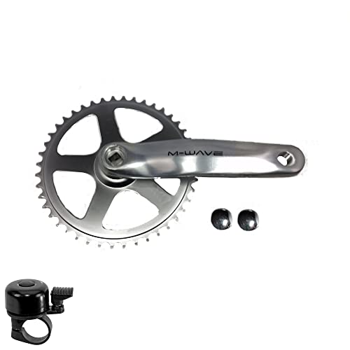 M-Wave Kurbelgarnitur Tretkurbel Kettenblatt Kettengarnitur 44 Zähne inkl. Fahrradklingel