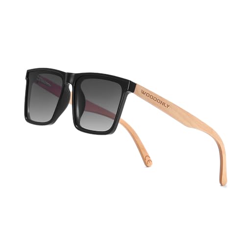 Lunettes en bois polarisées haut de gamme forme rectangulaire