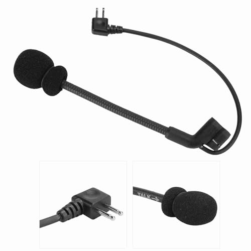 flexman Plug Play Headset Mikrofon, Schwarz ABS Ersatzmikrofon für Abnehmbares Gaming Headset, 2 Pin Abnehmbares Boom Mikrofon, 2 Poliges Mikrofon, Ersatz Gaming Mikrofonarm
