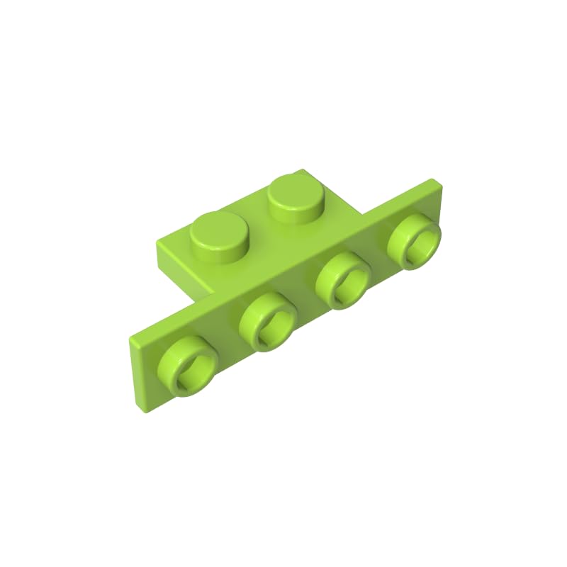 Gobricks 10201 Hinge Plate Bracket 1x2-1x4 [Rounded Corners] 50 Pieces GDS-638 Compatible with Lego Building Blocks Color:Lime — image 1