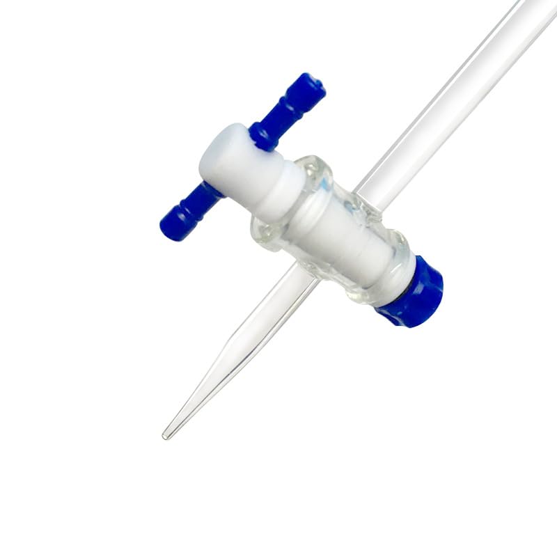 Bureta de Vidrio Borosilicato Clase A 10ml 25ml 50ml, Titulación de Precisión, Llave PTFE, Resistente a Ácidos y Álcalis(Brown25ml)