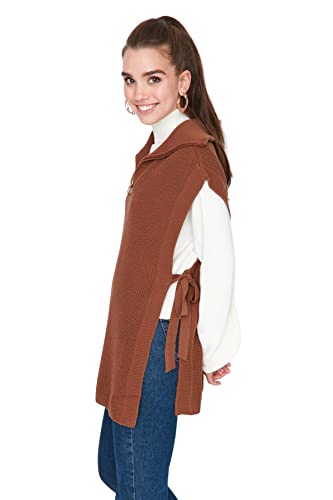 Suéter Chaleco Trenza Patrón Trendyol Mujer Sudadera con Capucha Cómoda Regular 4