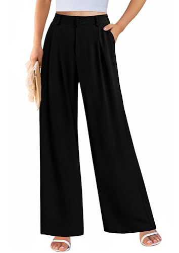 PRETTYGARDEN Wide Leg Pants for Women Trendy 2025 Fall High Waisted Business Casual Outfits Work Pant Trousers2
