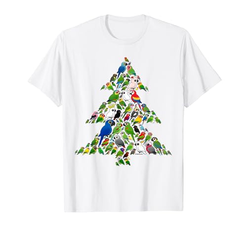 Cute Cartoon Parrot Christmas Tree Shirt